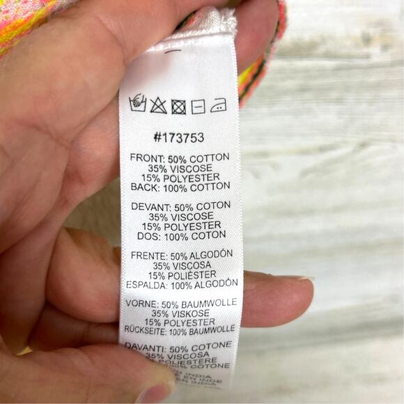 Dolan by Anthropologie Womens XS White Orange Embroidered Wrap Boho Crop Top - Picture 7 of 7